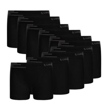 Imagem de Combo 10 Cueca Kids Microfibra Infantil Lupo Sem Costura, Preto, G