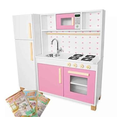 Imagem de Cozinha Infantil com Geladeira Kit Livro Educativo - Eita Casa Perfeit