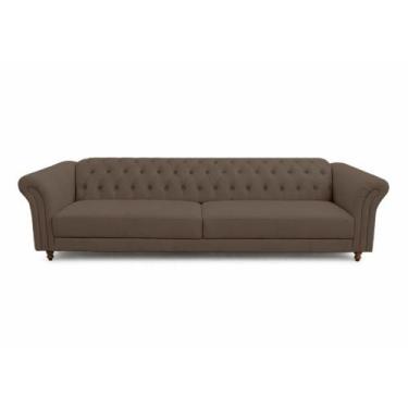 Imagem de Sofá Decorativo Sala de Estar Chesterfield 2 Lugares 180cm Couro Capuc