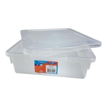 Imagem de CAIXA ORGANIZADORA BIOPRATIKA 0425 27,5x8,5x27,5CM 4,5L PLÁSTICO TRANS