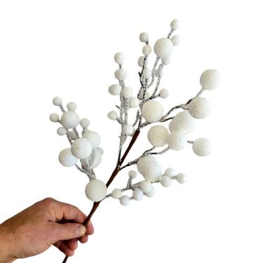 Imagem de Galho Decorativo Bolinhas Cravejadas - Crespa 45cm para Árvore de Natal e Arranjos com...