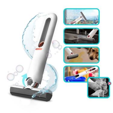 Imagem de Mini Esfregão Absorvente Mop Portátil Auto-squeeze para Limpeza Multifuncional em Plástico ABS e Algodão com Mecanismo