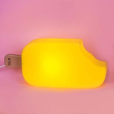 Imagem de Luminária Picolé Fun Light Tpc para Decoração com Luz Difusa e Design em Formato Divertido Amarelo