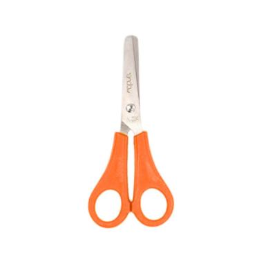 Imagem de Tesoura Escolar 13cm Cabo Colorido Onda Laranja