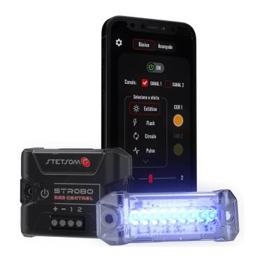 Imagem de Strobo Str04 RGB Rítmico com 4 Faróis Digitais e Central Bluetooth RGB Stetsom