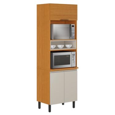 Imagem de Paneleiro Ideale 3 Portas com 5 Prateleiras em MDP e MDF 70CM Cinamomo-off White Itatiaia