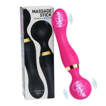 Imagem de Vibrador Massageador Corporal Clitoriano AV de Terminação Forte Silicone + ABS Rosa com 8 Velocidades e 20 Padrões OEM
