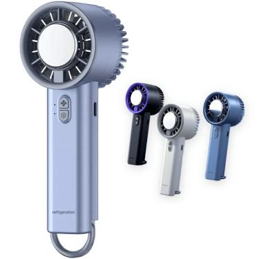 Imagem de Ventilador de Mão Portátil Ice Pack Refrigeration Azul Branco Preto VTX0001 Uso Pessoal...