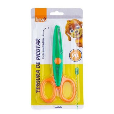 Imagem de Tesoura Escolar Infantil de Picotar BRW Singular para Bordas Decorativas em Papel, Cartolina, Tecido e EVA Até 90G