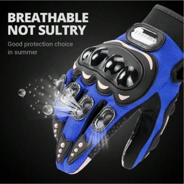 Imagem de Luva para Motociclista 0535 Proteção Anti Impacto Respirável Antiderrapante Preta OEM