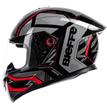 Imagem de Capacete Bieffe B12 Phanton Esportivo Preto Moto Aerofolio, 60