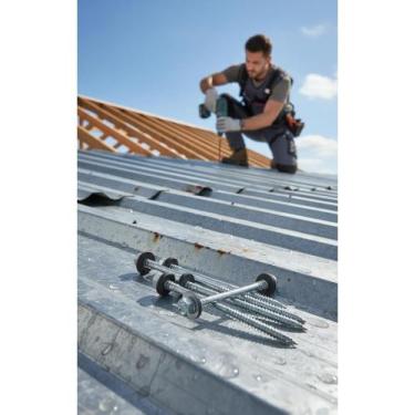 Imagem de 2x 100 Parafusos Sextavados 12,5cm P/ Telhado Madeira Fixaçã - Congrat