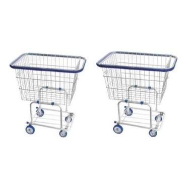 Imagem de Kit 02 Carrinhos De Condominio Supermercado 140l Resistente - jsn