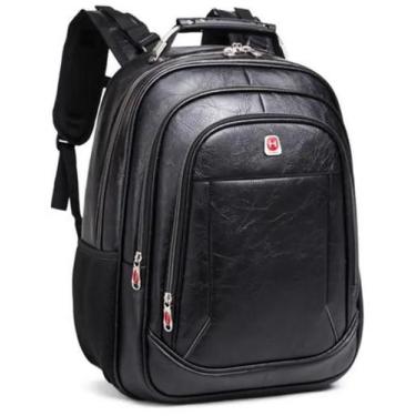Imagem de Mochila masculina +Hub couro com espaço para notebook