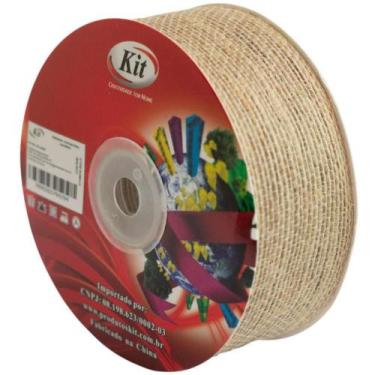 Imagem de Fita ARAMADA de Juta 38MM X 10M Natural - KIT
