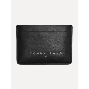Imagem de Carteira Tommy Jeans Masculina Porta Cartão Couro Core Logo Preta-Masculino
