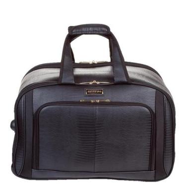 Imagem de Sacola com Carrinho Média Croco 4T - Preto - Sestini, Preto