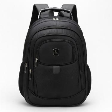 Imagem de Mochila Executiva Antifurto Reforçada 18, Preta, 45x32x16cm, 4 Compart