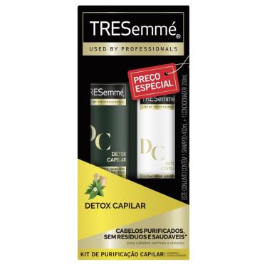 Imagem de Kit Shampoo 400ml e Condicionador 200ml Tresemmé Detox Capilar Cabelos Oleosos Sem Para...