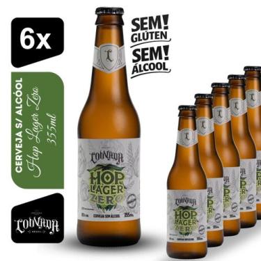 Imagem de Cerveja Hop Lager Zero Sem Álcool Louvada 355ml Kit 6 unidades Sem Glú