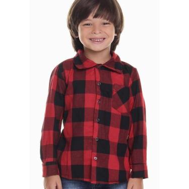 Imagem de Camisa Xadrez Masculina Vermelha de flanela Junina Muvilê, Vermelho, 1