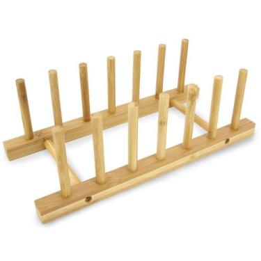 Imagem de Escorredor Suporte Display Porta 6 Pratos Bambu - fwb