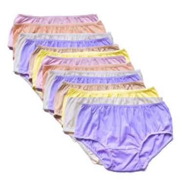 Imagem de Kit 5 Calcinhas para Senhora em Algodão - KelLynha - P ao G, Sortidas,