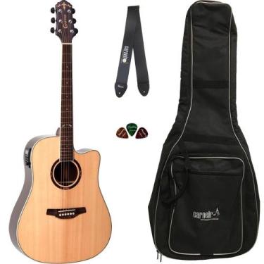 Imagem de Violão Folk Crafter HD700CEN Natural Brilhante Elétrico Tampo Sólido +