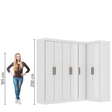 Imagem de Quarto Modulado De Canto Madrid Com 7 Portas Maxel - MAXEL MÓVEIS