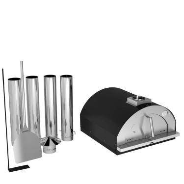 Imagem de Forno de Pizza a Lenha Metávila Firenze 610IN Gourmet – Aço Inox, Kit Instalação Incluso, Base Refratária, 1 Pizza Grande