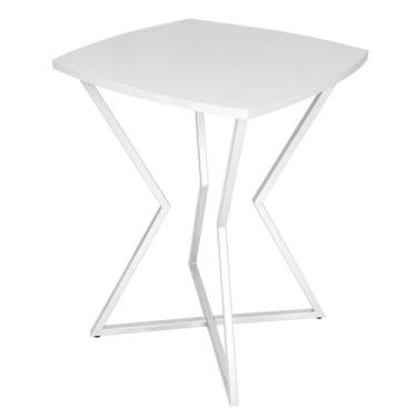 Imagem de Mesa de Canto Lateral Alta Quadrada para Sala Austria - Branca - Genus