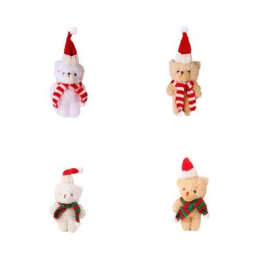 Imagem de Mini Ursos De Pelúcia De Natal 12 Peças Em Lote, Chaveiros Pequenos De
