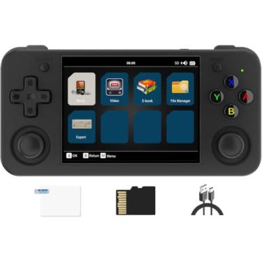 Imagem de Cintwory RG35XX H Retro Video Handheld Game Console 3.5 in IPS Screen Linux OS 64G TF Card with 5500 Classic Games Built-in 3300mAH Battery Compatible with 5G WiFi and Bluetooth 4.2(Black)