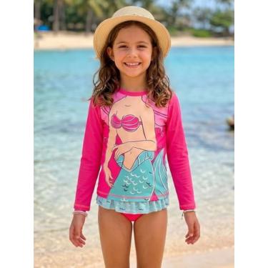 Imagem de Blusa Proteção UV50+ Princesa Sereia Ariel Corpinho Momi, Pink, 10