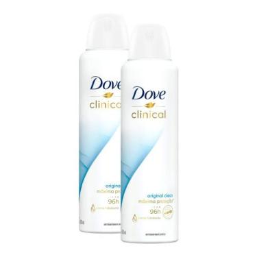 Imagem de Kit 2 Desodorante Dove Clinical Original Clean Aerosol Antitranspirant