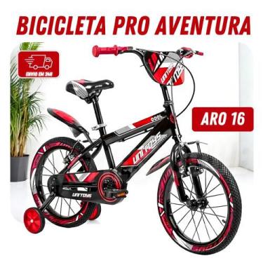 Imagem de Bicicleta Infantil Pro Aventura Aro 16 Com Rodinhas - Vermelha