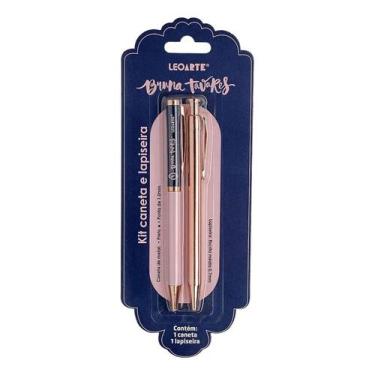 Imagem de Kit Office Bruna Tavares Lapiseira 0.7mm e Caneta Rosa Claro - Leoarte