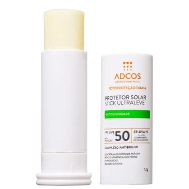 Imagem de Adcos Fotoproteção Diária Stick Ultraleve FPS 50 Incolor - Protetor Solar Facial 12g