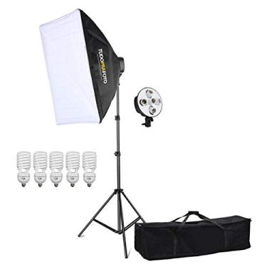 Imagem de Kit Softbox 50x70cm c/Tripé + 5 Lâmpadas 135w 110v