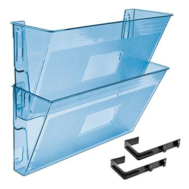 Imagem de Acrimet Organizador Modular A4 para Escritório, Escaninho de Parede em Plástico, Cor Azul Clear, 2 Unidades, 867.3