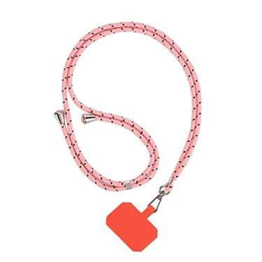 Imagem de KESOTO Cordão de Smartphone Ajustável Removível E Alça de Pescoço de Telefone com Patch de Telefone, Rosa laranja