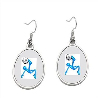 Imagem de Brinco de futebol americano - Brincos pendurados para meninas - Presente de festa de aniversário dos namorados, Metal, Sem pedras preciosas