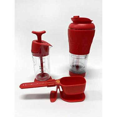 Imagem de Kit Cafeteira Pressca + Espumador de Leite + Balança Dose Certa - Vermelho