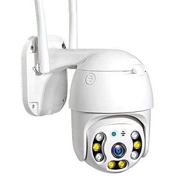 Imagem de Câmera Wifi IP, 1080P PTZ Câmera IP de rastreamento automático ao ar livre Mini Câmera Speed Dome à prova d'água 2MP IR P2P Câmera de segurança CCTV com visão noturna em cores, detecção de movimento
