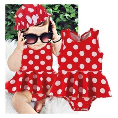 Imagem de Body Bodies Bebe Menina Regata Com Saia + Chapéu Bolinha Ver