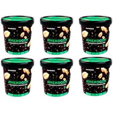 Imagem de Kit 6 Pasta Amendoim Integral Granulado Mandubim 1,02kg