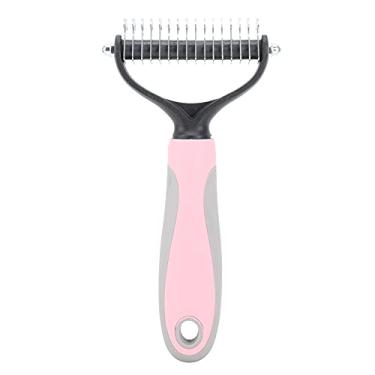 Imagem de Pet Hair Comb, Dog Cat Fur Hair Knot Cutter Rake Pet Grooming Dematting Comb Tool Kit for Removes Loose Undercoat Knots Mats and Tangled Hair(S-Pink)