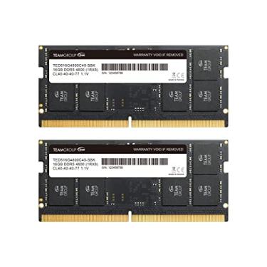 Imagem de TEAMGROUP Elite SODIMM DDR5 32GB (2x16GB) 4800MHz (PC5-38400) CL40 Non-ECC Unbuffered 1,1V 262 pinos Módulo de memória RAM para laptop - TED532G4800C40DC-S01