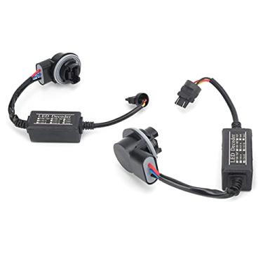 Imagem de Decodificador de led, decodificadores de led, 2 peças 3157b kit de conversão de led farol canbus resistor livre de erros decodificador anti cintilação resistor decodificador led decodificador de carga resistor canbus flash para farol de carro lâmpada de neblina