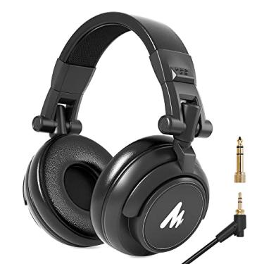 Imagem de Fones de ouvido de estúdio para drivers de 50 mm MAONO AU-MH601 com monitor estéreo fechado nas costas para fones de ouvido para música, DJ, Podcast (preto)